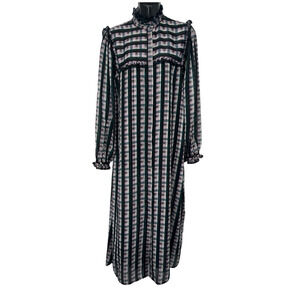 Jason Wu Plaid Ruffle Chiffon Midi Dress